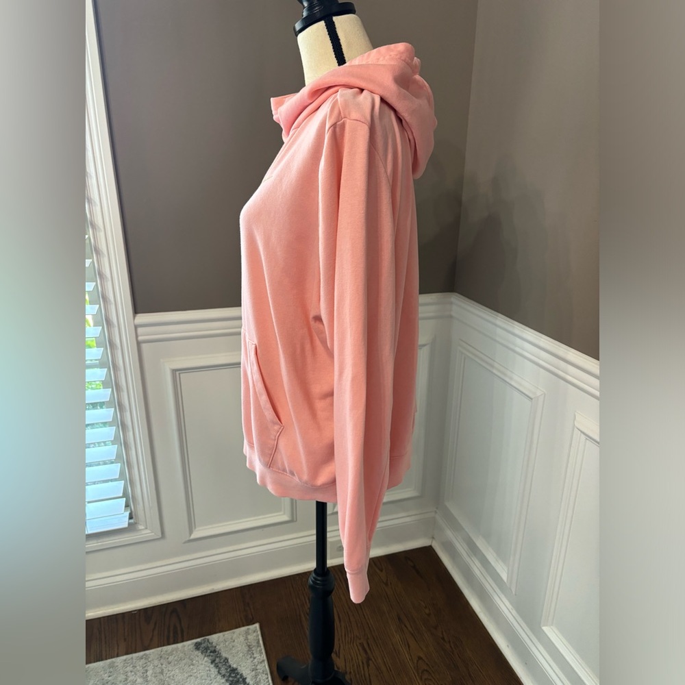 Nike Pullover Hoodie Pink & Gold Cowl Neck Women’s XL Soft Activewear - Picture 2 of 11
